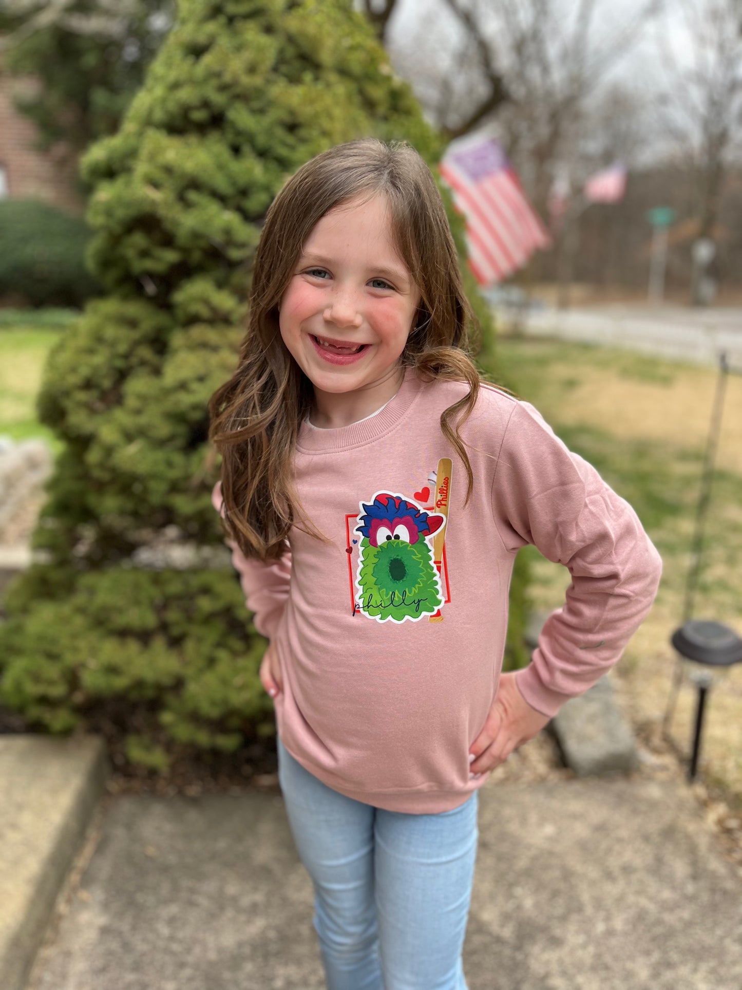 Kids Light Pink Phanatic Frame Sweatshirt
