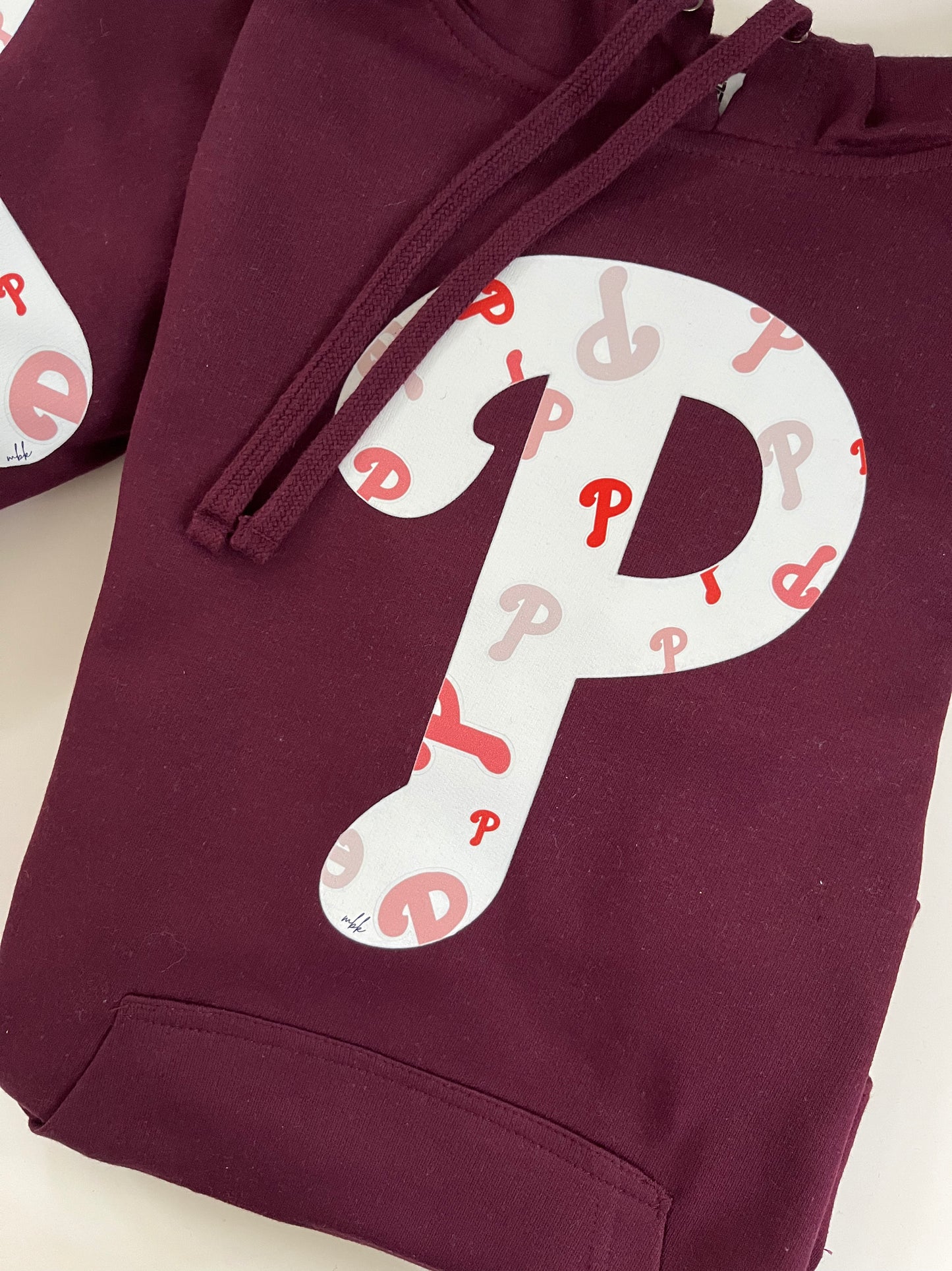 Women's Maroon Hoodie with White P