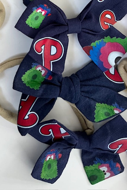 Navy Blue Phanatic Baseball Hair Bows