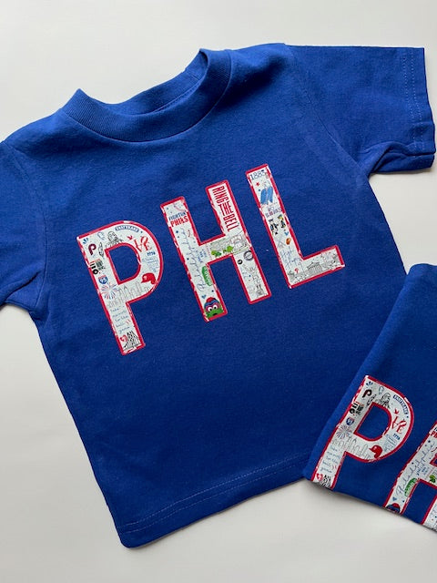Classic PHL T-Shirt in Royal Blue and Red