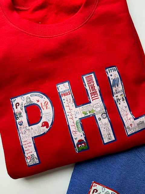Classic PHL T-Shirt in Royal Blue and Red