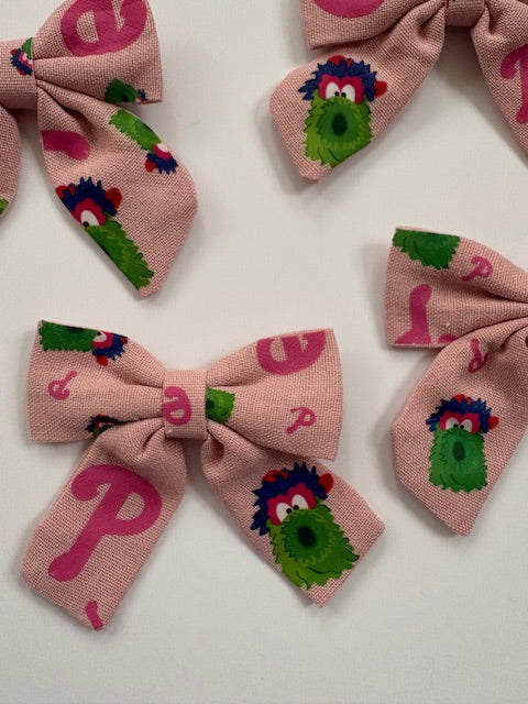 Rose Pink Baseball Hair Bows