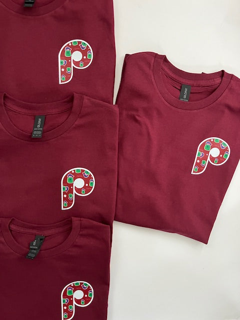 Maroon Adult T-shirt with Old School P