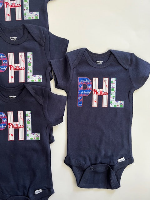 Phillies Baseball Baby Onesies