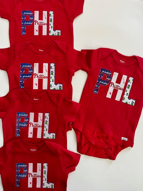 Phillies Baseball Baby Onesies