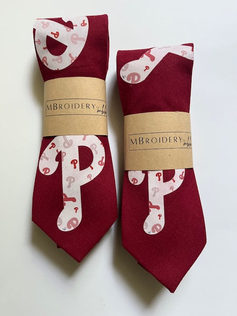 Dark Red P Tie