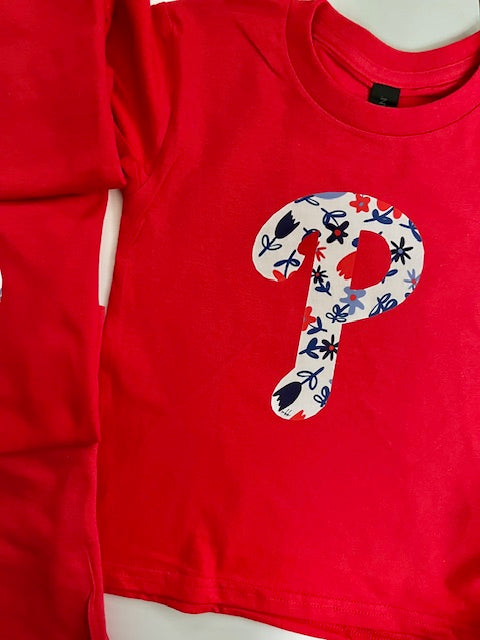 Toddler Red Floral P T-Shirt