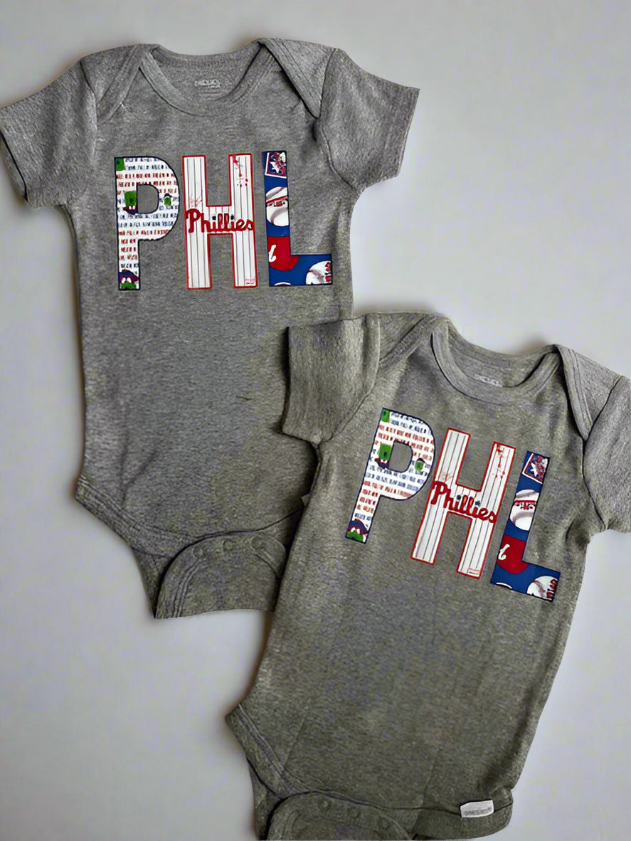 Phillies Baseball Baby Onesies