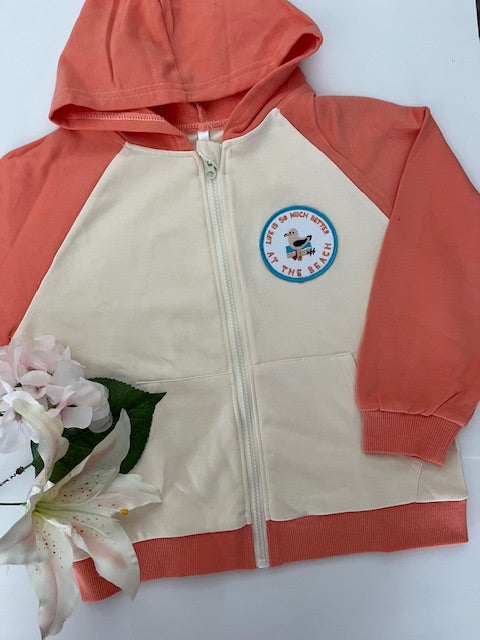 Better at the Beach Color Block Zip Up