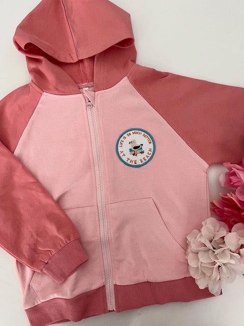 Better at the Beach Color Block Zip Up