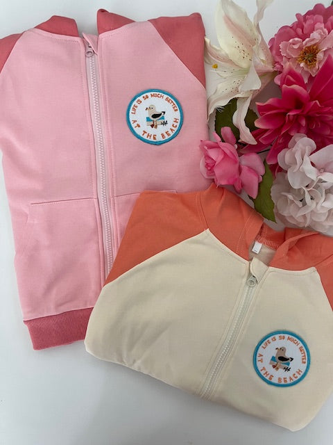 Better at the Beach Color Block Zip Up
