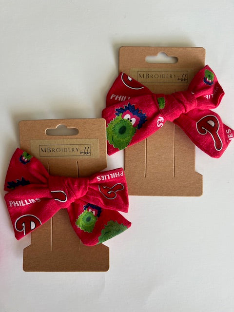 Red Phanatic Baseball Hair Bows