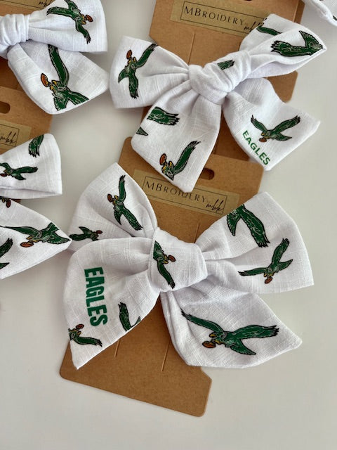Eagles Football Hair Bow Alligator Clip