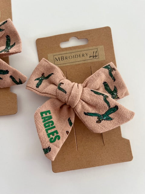 Eagles Football Hair Bow Alligator Clip
