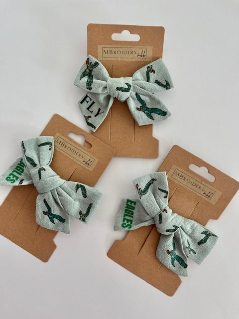 Eagles Football Hair Bow Alligator Clip