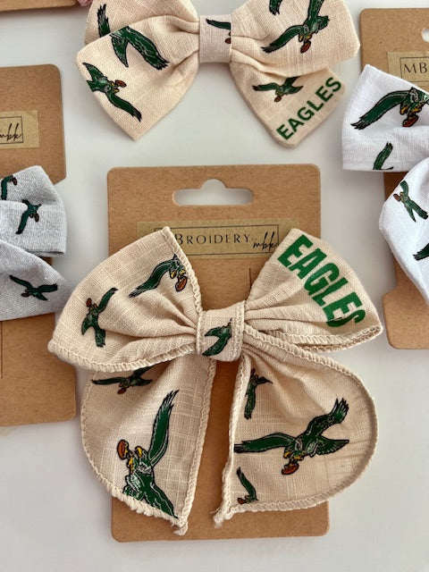 Eagles Football Hair Bow Alligator Clip