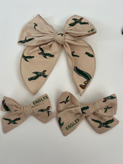 Eagles Football Hair Bow Alligator Clip