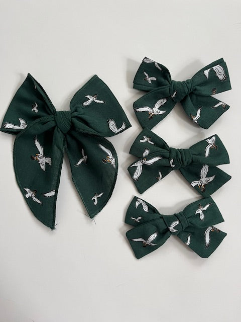 Eagles Football Hair Bow Alligator Clip