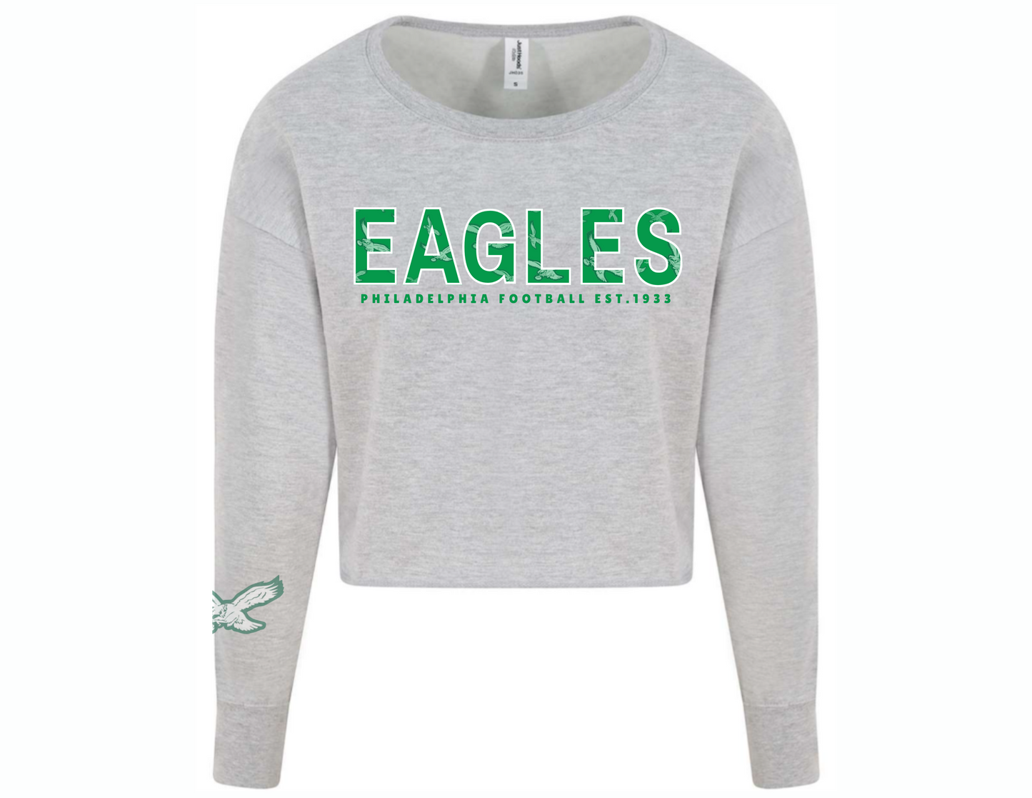 Women's Cropped Eagles Sweatshirt Grey