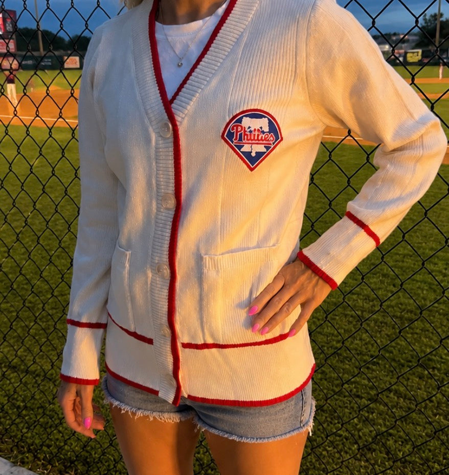 Women's Ivory Varsity Cardigan