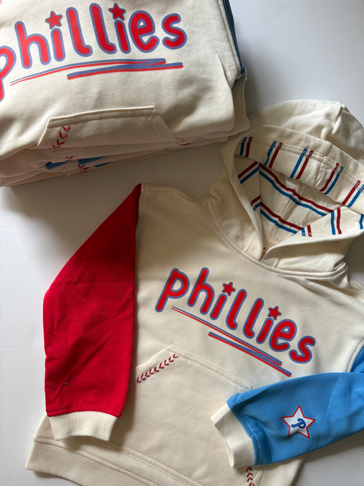 Colorblock Red & Blue Hoodie for Kids