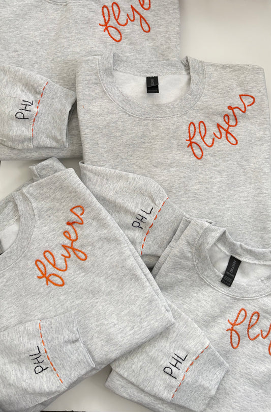 Hand Embroidered Fly Guys Sweatshirt