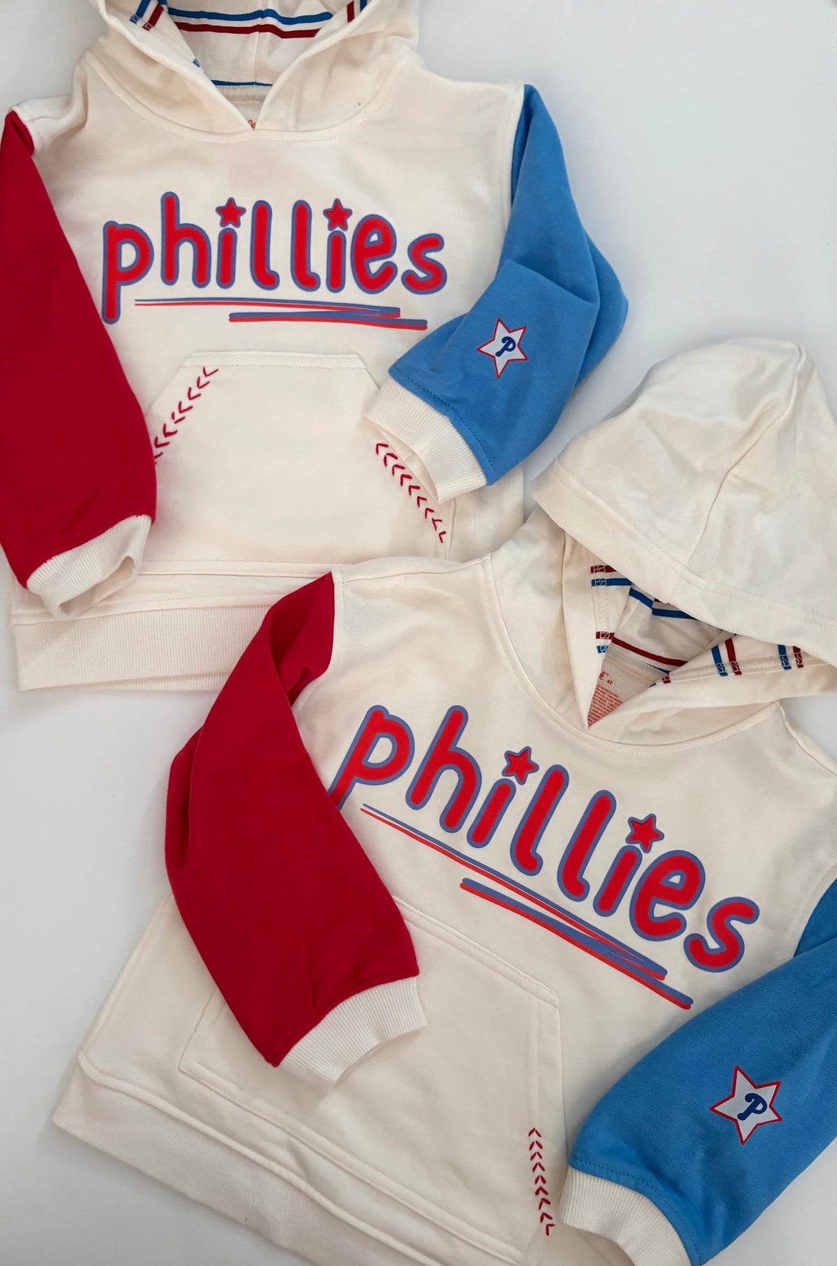 Colorblock Red & Blue Hoodie for Kids