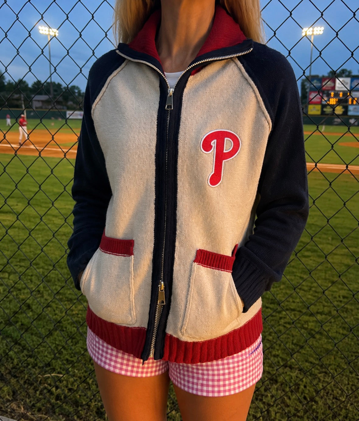 Women's Retro Double Zip Sweater