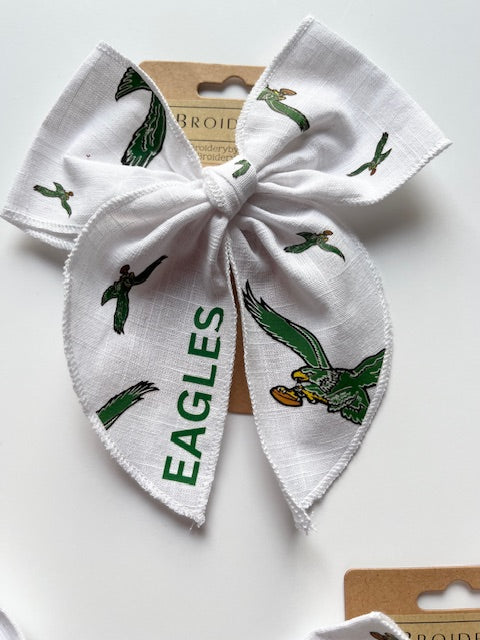 Eagles Football Hair Bow Alligator Clip