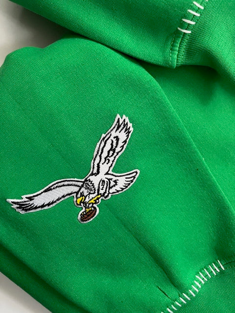 Hand Embroidered Kelly Green Sweatshirt