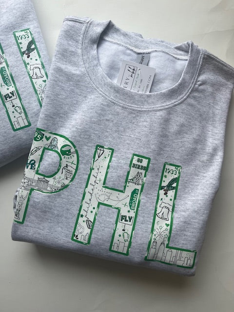 Grey PHL Classic Sweatshirt Adults