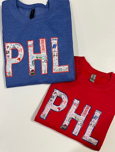 Classic PHL T-Shirt in Royal Blue and Red