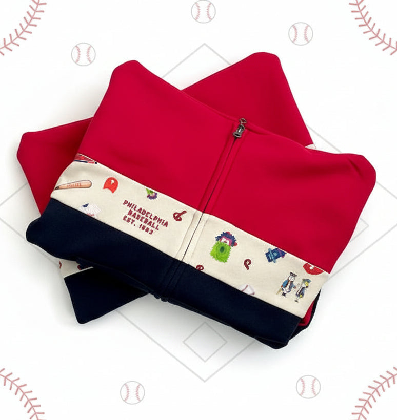 Zip Up Colorblock Baseball Youth Hoodie