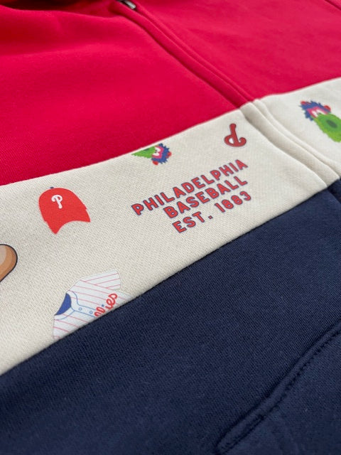 Zip Up Colorblock Baseball Youth Hoodie