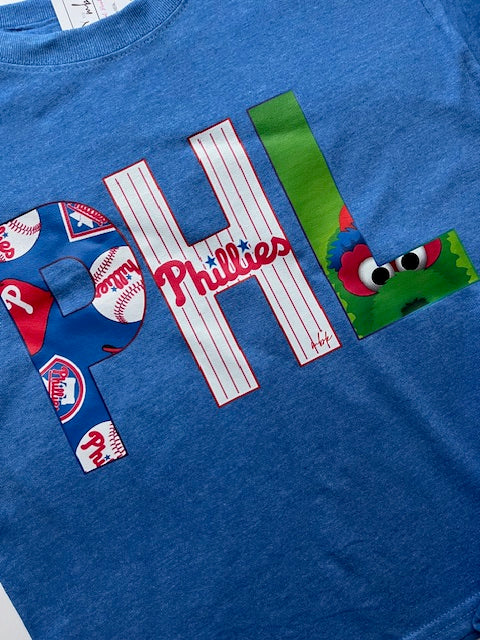 Youth Vintage Blue PHL T-Shirt