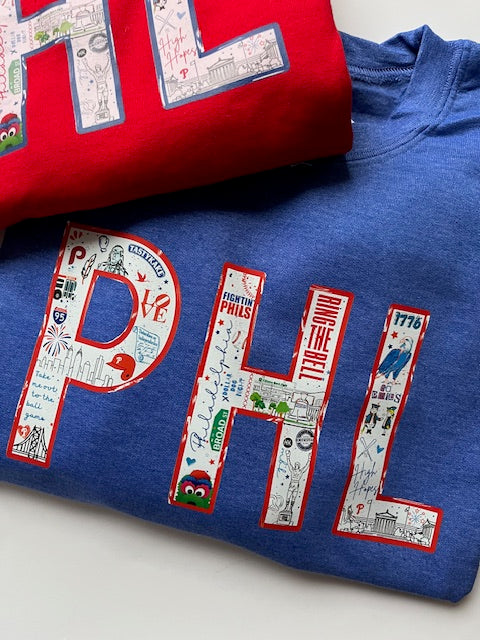 Adult Classic Vintage Heather Blue PHL Sweatshirt