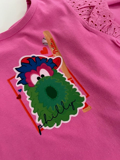 Girls Eyelet Pink Phanatic T-Shirt
