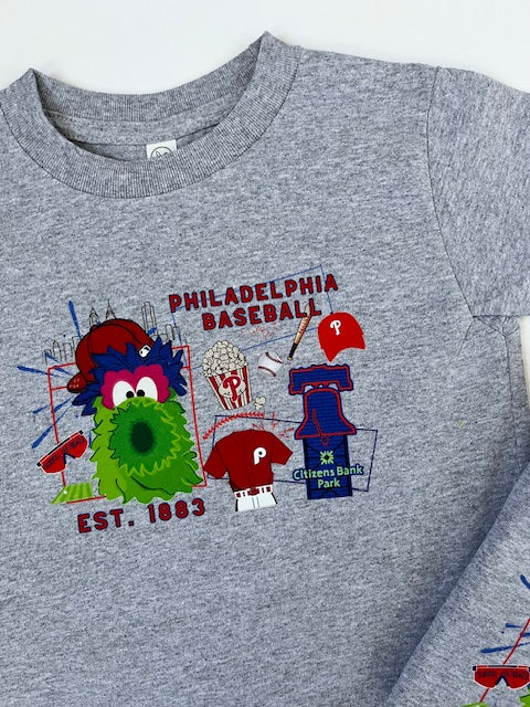 Baseball Doodle T-Shirt in Grey and Pink for Baby/Toddlers