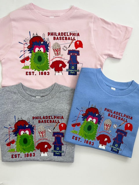 Baseball Doodle T-Shirt in Pink and Grey for Baby/Toddlers