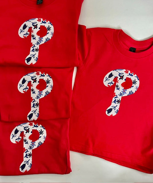 Toddler Red Floral P T-Shirt
