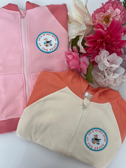 Better at the Beach Color Block Zip Up