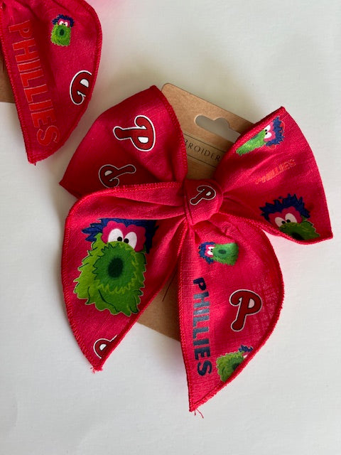 Red Phanatic Baseball Hair Bows