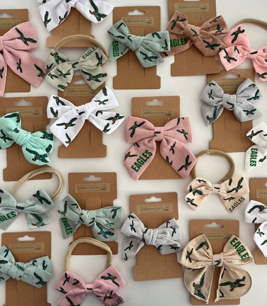 Eagles Football Hair Bow Alligator Clip