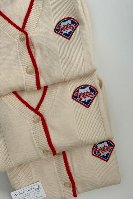 Women's Ivory Varsity Cardigan