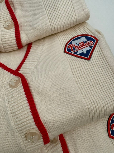 Women's Ivory Varsity Cardigan