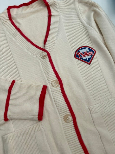 Women's Ivory Varsity Cardigan