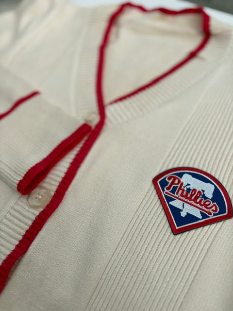 Women's Ivory Varsity Cardigan