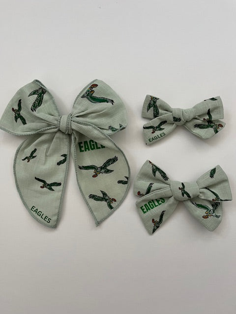 Eagles Football Hair Bow Alligator Clip