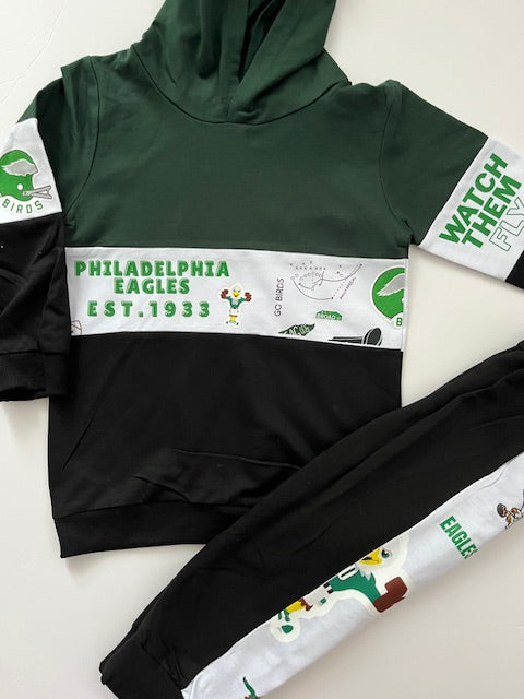 Eagles Color Block Hoodie Set