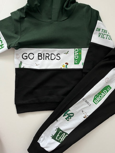 Eagles Color Block Hoodie Set